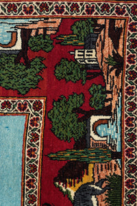 Old Persian Kashan Pictorial 215x133cm