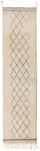 SUMMER Moroccan Berber Beni Ourain Runner 340x83cm