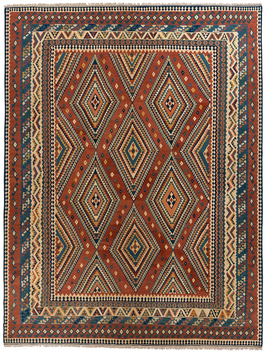 Vintage Persian Qashqai Kilim 480x405 cm